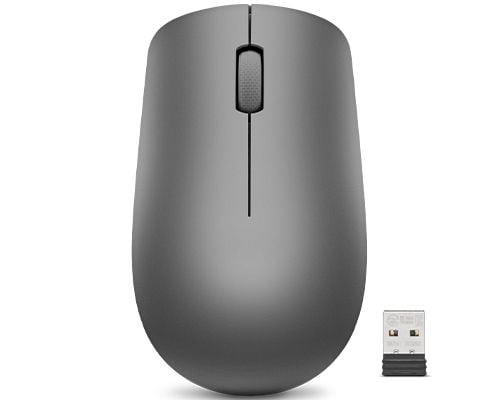 Lenovo 530 Wireless Mouse - Mus - høyre- og venstrehåndet - optisk - 3 knapper - trådløs - 2.4 GHz - USB trådløs mottaker - grafitt