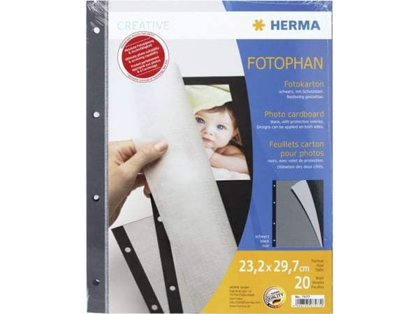 HERMA 7577, Svart, 232 mm, 297 mm, 20 ark