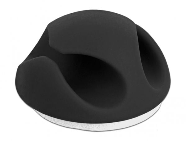 Delock - Kabelholder - skrivebordsmonterbar, overflatemonterbar, veggmonterbar - svart (en pakke 10)