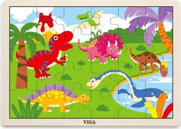 Viga Viga 51460 puslespill på brett 24 brikker - dinosaurer