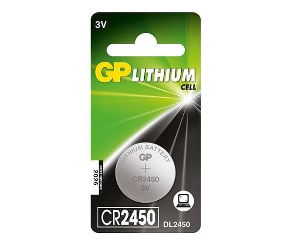 GP Batteries Lithium Cell CR2450, Single-use battery, CR2450, Lithium, Knap/mønt, 3 V, 1 stk