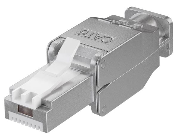Goobay 38293, RJ45 hane (8P8C), Grå, Hvid, Plast, Cat6, U/FTP (STP), Guld