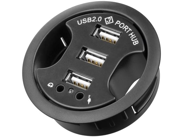 Goobay 93894, USB 2.0, 3,5 mm, USB 2.0, 480 Mbit/s, svart, 1,5 m, 60 mm