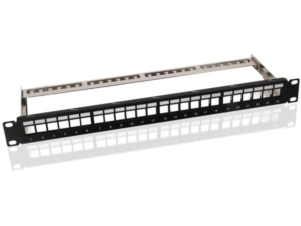 Goobay CAT Keystone Panel 24x, RJ-45, Sort