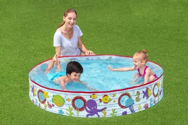Bestway 55029, Oppblåsbart basseng, 340 l, Rund, 2 år, PVC, Vinyl, Flerfarget