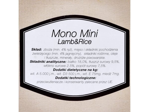 Bosch dyrefôr Ciastka Mono Mini Lam & Ris 900g