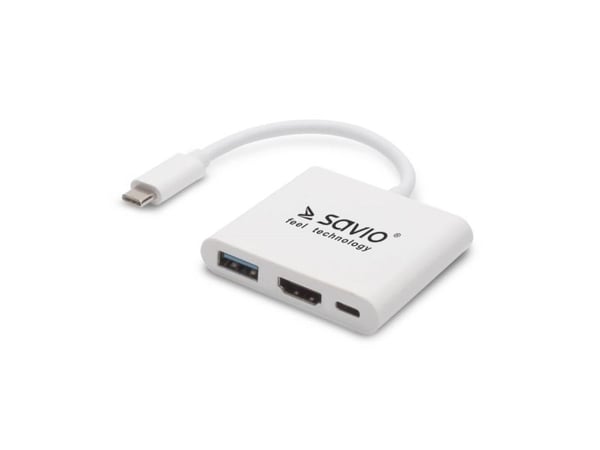 SAVIO AK-48 - Dockningsstation - USB-C - HDMI