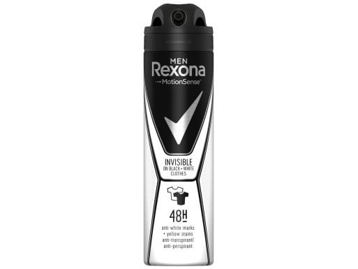 Rexona Men invisible on black+white clothes antiperspirant, Menn, antiperspirant, Spray deodorant, Spray, 150 ml, 48 timer
