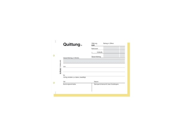 Herlitz 402 - Receipt pad - 40 ark - A6 (105 x 148 mm) - dublett - karbonfri (en pakke 4)
