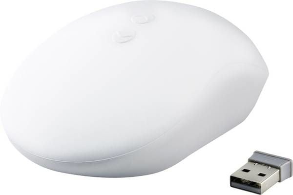 Renkforce RF-4284828, Ambidekstriøs, RF kabel-fri, 1300 DPI, Hvit