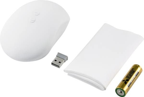 Renkforce RF-4284828, Ambidekstriøs, RF kabel-fri, 1300 DPI, Hvit