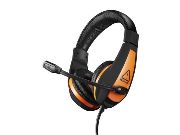 Canyon Gaming StarRaider GH-1A - Headset - fullstorlek - kabelansluten - 3,5 mm kontakt - svart/orange