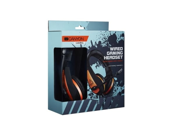 Canyon Gaming StarRaider GH-1A - Headset - fullstorlek - kabelansluten - 3,5 mm kontakt - svart/orange