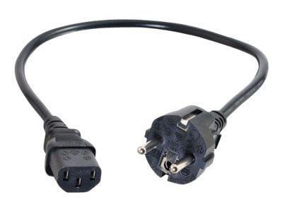 C2G - Johdinsarja - IEC 60320 C13 til CEE 7/7 (han) - 2 m - formet - sort - Europa