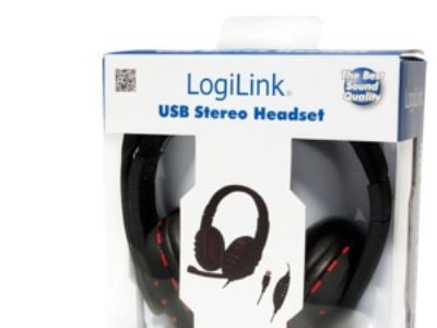 LogiLink HS0033, Koblet med ledninger (ikke trådløs), Samtaler/musikk, 20 - 20000 Hz, 365 g, Hodesett, Sort, Rød