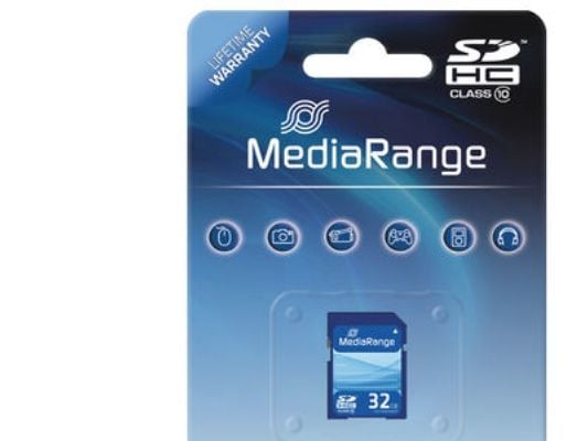 MediaRange - Flash-minnekort - 32 GB - Klasse 10 - SDHC - blå