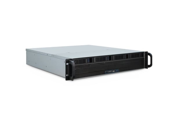 Inter-Tech 2U 2404L S-ATA, Teline, Palvelin, Musta, Harmaa, mikro ATX, Mini-ITX, Terästä, 2U