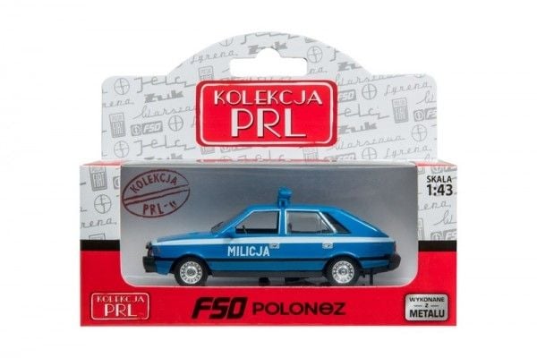 Daffi FSO Polonez Police 1:43 polsk klassisk bilmodell i eske (ny)