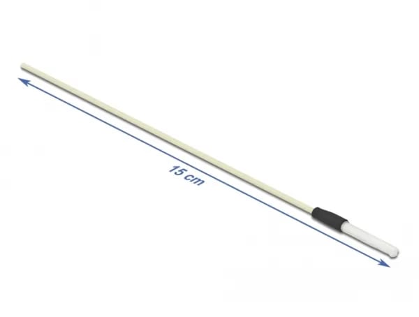 Delock - Fiberoptikkrensepinne - 15 cm - hvit (en pakke 5)