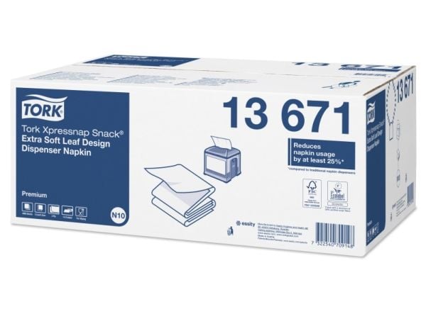 Servietter Tork Xpressnap 13671 N10 ekstra myke - (8 pakker x 500 stk./kartong)