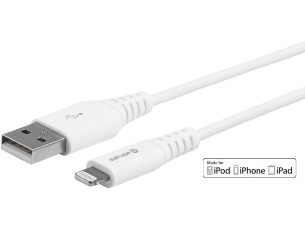 eSTUFF ES601004-BULK, 0,15 m, Lightning, USB A, Uros, Uros, Valkoinen