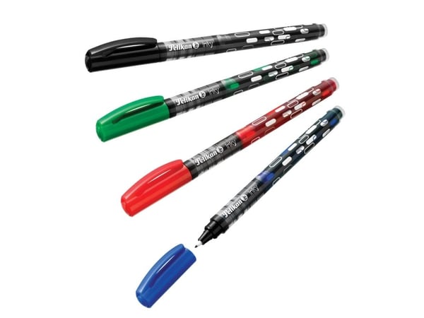 Pelikan Inky, Gelépenn med hette, Sort, Blå, Grønn, Rød, Flerfarget, Plast, 0,5 mm, 50 stykker
