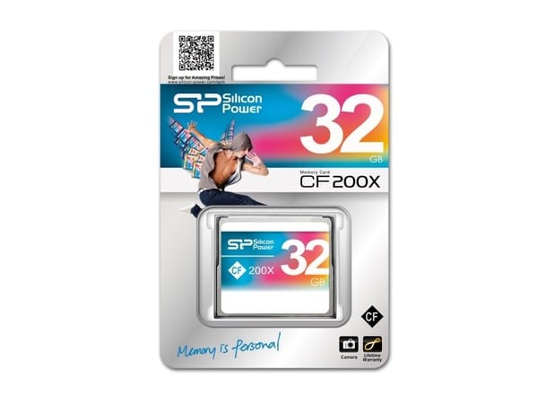 Silicon Power 32GB Compact Flash 200X, 32 GB, CompactFlash, Grå