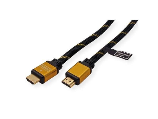 Roline HDMI-liitäntäkaapeli HDMI-A liitin 5,00 m Musta, kultainen 11.04.5565 kaksinkertainen suojattu, kullatut liittimet HDMI-kaapeli HDMI-kaapeli