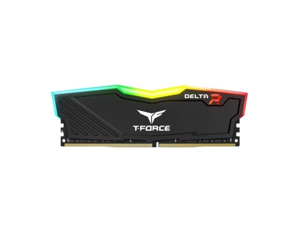 T-Force DELTA RGB - DDR4 - sett - 16 GB: 2 x 8 GB - DIMM 288-pin - 3600 MT/s / PC4-28800 - CL18 - 1.35 V - ikke-bufret - ikke-ECC - svart