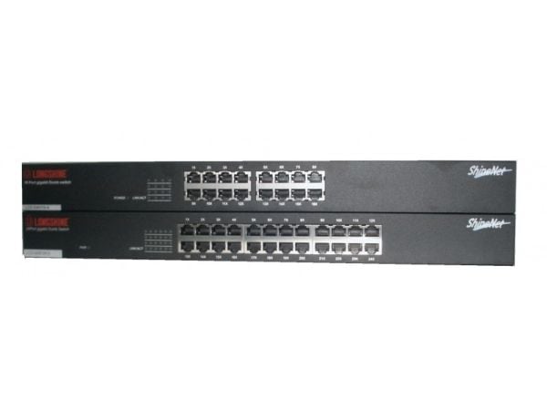 Longshine LCS-GS9116-A - Switch - ohanterad - 16 x 10/100/1000 - skrivbordsmodell, rackmonterbar