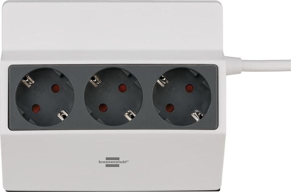 Brennenstuhl 1150070, 3 m, 3 AC-pistorasia(a), Sisätila, IP20, Antrasiitti, Valkoinen, 16 A