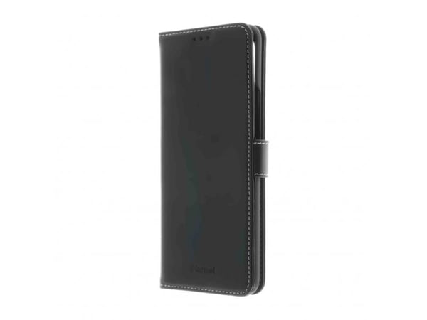 Insmat Exclusive - Lommebok for mobiltelefon - ekte skinn, papir, kartong, aluminiumsfolie, termoplast-polyuretan (TPU) - svart - for OnePlus 9