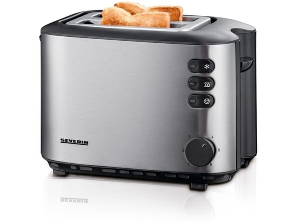 SEVERIN AT 2514 - Brødrister - elektrisk - 2 skive - svart / børstet rustfritt stål