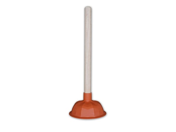 Svupper Ø130mm - Træskaft m/blødt naturgummi hovede, t/vask ell. Toilet