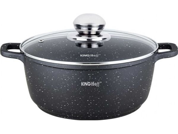 King Hoff kjele med marmorert belegg, 24 cm, 4,5 L, svart