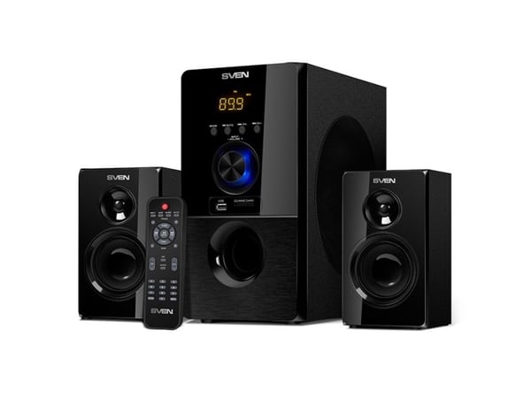 SVEN MS-2050, 2.1 kanaler, 55 W, PC /notebook, Svart, MDF, IR