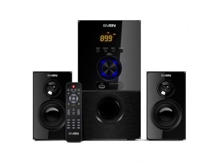 SVEN MS-2050, 2.1 kanaler, 55 W, PC /notebook, Svart, MDF, IR