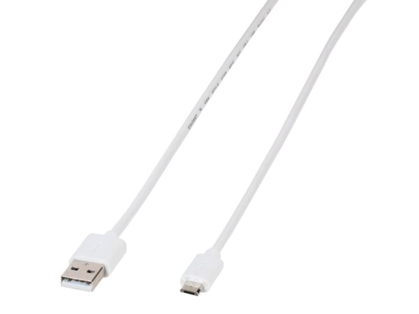 Vivanco PBMUSBVVW, 1 m, USB A, Micro-USB B, USB 2.0, Hvit