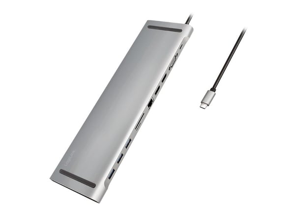 LogiLink UA0373, trådbunden, USB 3.2 Gen 1 (3.1 Gen 1) Typ-C, 100 W, 3,5 mm, 10.100.1000 Mbps, aluminium