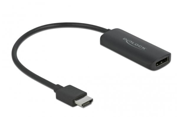 Delock - Video-/äänisovitin - HDMI, Micro-USB Type B (vain virta) DisplayPort-naarasliittimeen - 24 cm - musta - 4K60 Hz (3840 x 2160) tuki, Lontiu...