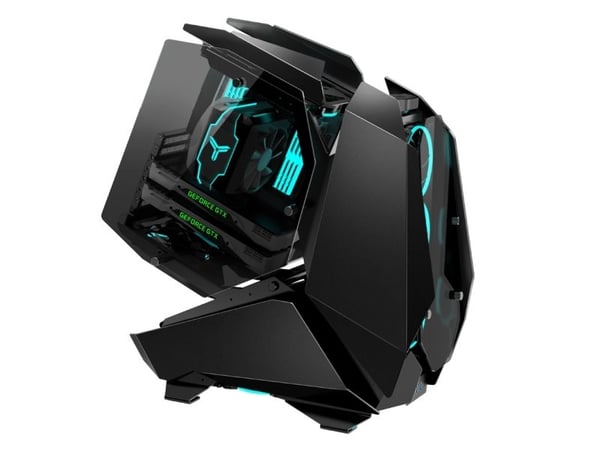 Jonsbo MOD5, PC, Sort, ATX, ITX, Micro ATX, Aluminium, Herdet glass, Spilling, Multi