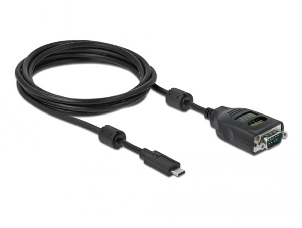 Delock - Seriell adapter - USB-C - RS-232 x 1 - svart