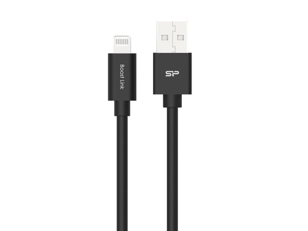 Silicon Power Boost Link PVC LK15AL - Lightning-kabel - Lightning hann til USB hann - 1 m - skjermet - svart