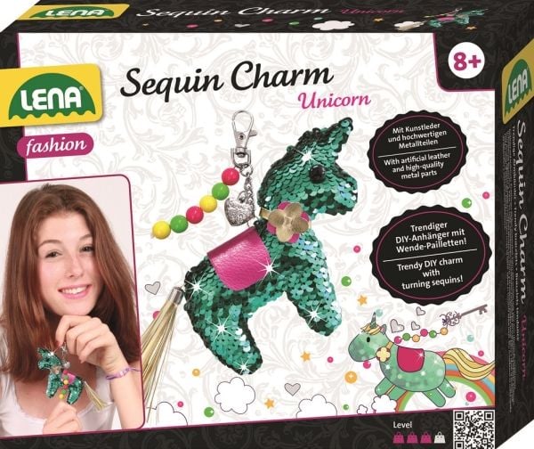 Lena Sequin Charm Unicorn, Children''s craft kit, 8 år, Flerfarget