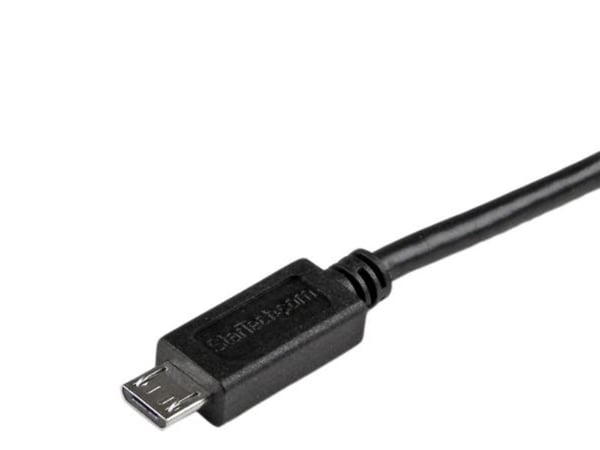 StarTech 0.5m Mobile Charge Sync USB to Slim Micro USB Cable M/M - USB-kabel - Micro-USB type B (hann) til USB (hann) - USB 2.0 - 50 cm - svart