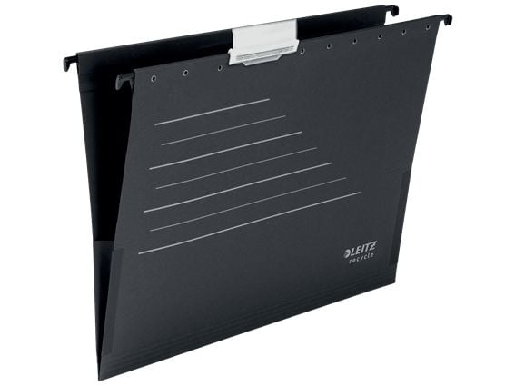 Leitz ALPHA - Hängfil - V-Base, 15 mm - för A4 (210 x 297 mm) - kapacitet: 150 ark - tabbad - svart