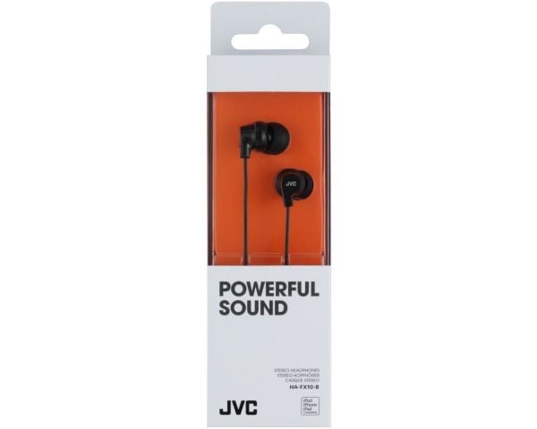 JVC HA-FX10-B-E, Langallinen, 8 - 23000 Hz, Musiikki, 3,3 g, Kuulokkeet, Musta