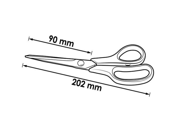 Vigor Universal scissors, Voksen, Rett kutt, Single/enkelt, Sort, Rød, Universell, Høyrehendt