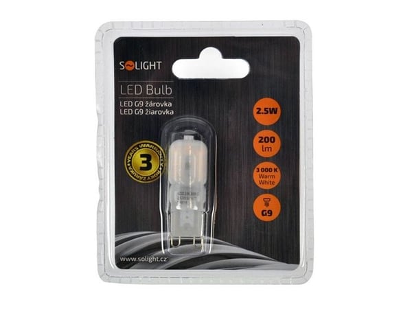 Solight WZ320, 2,5 W, G9, 200 lm, 35000 h, Lämmin valkoinen