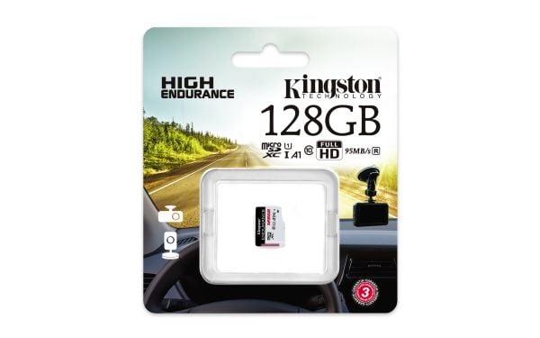 Kingston Technology High Endurance, 128 GB, MicroSD, Luokka 10, UHS-I, 95 MB/s, 45 MB/s